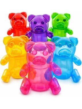 Giant 24" Inflatable Gummy Bears - Pack of 6 Fun Pool Toys for Kids' Parties